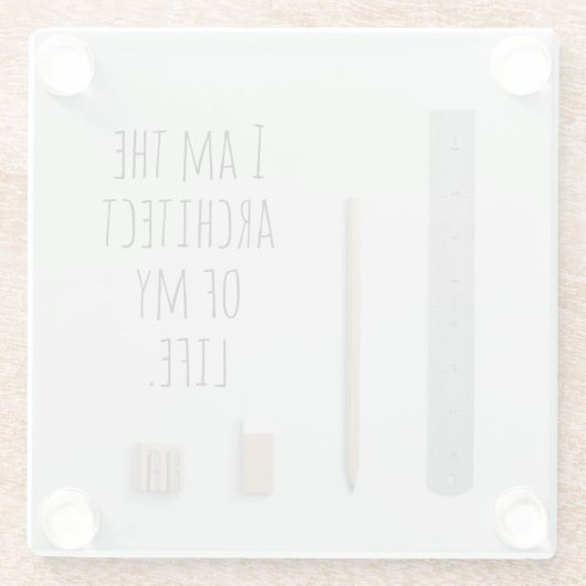 肯定私は私の人生の建築家である ガラスコースター (裏面)