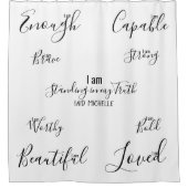 肯定自分を愛する感動的引用文 シャワーカーテン (正面)