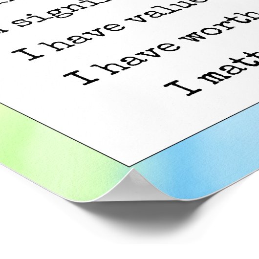 肯定自己の価値あなた問題レインボーグラデーション ポスター (角)