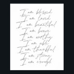 肯定言私は美し賛美く愛される ポスター<br><div class="desc">肯定の語私は愛され賛美る美しい勇敢に値する感謝を十分に強い</div>