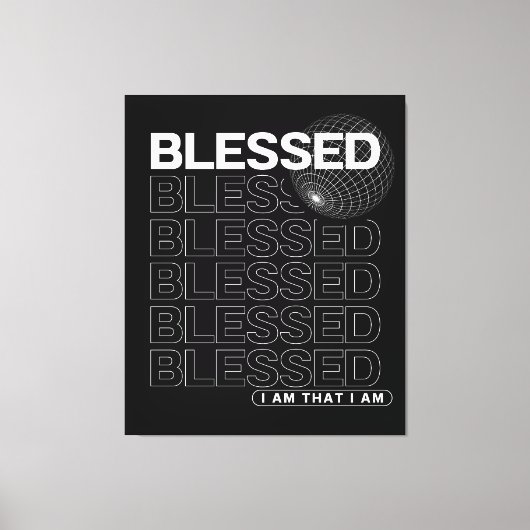 肯定賛美タイポグラフィ キャンバスプリント (正面)