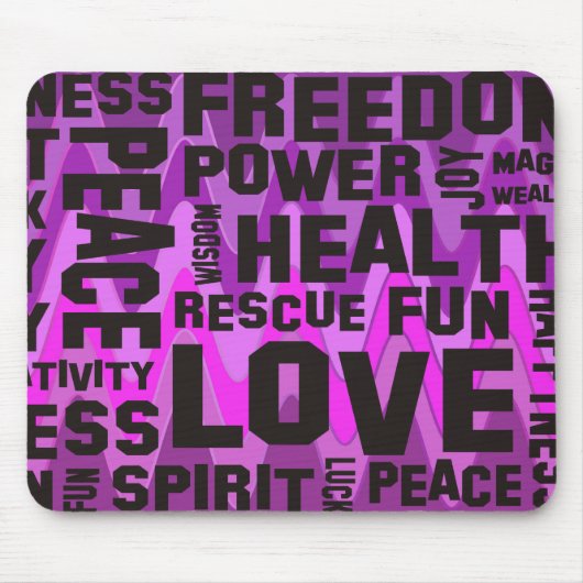 肯定黒 – 洞ピンク マウスパッド (正面)