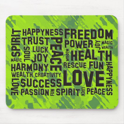 肯定黒 |緑 マウスパッド (正面)