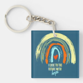 肯定 |クリスチャン引用文レトロボホレインボー キーホルダー