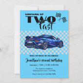 育ち盛り2位の誕生日を迎えるブルースポーツカー 招待状 (正面)