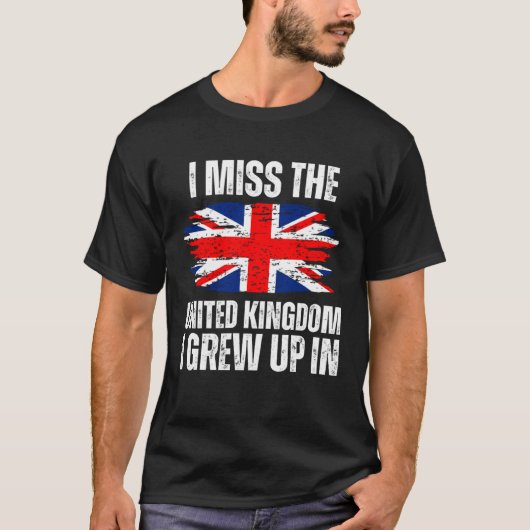 育ったイギリスを懐かしむ イングランド フラグ Tシャツ (正面)