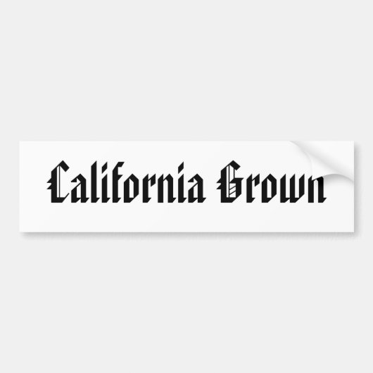 育つカリフォルニア バンパーステッカー (正面)