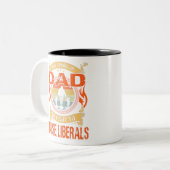 育てようとしない普通のパパ自由主義の ツートーンマグカップ (正面左)