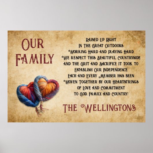 育てられた家族信仰の国をパーソナライズ ポスター (正面)