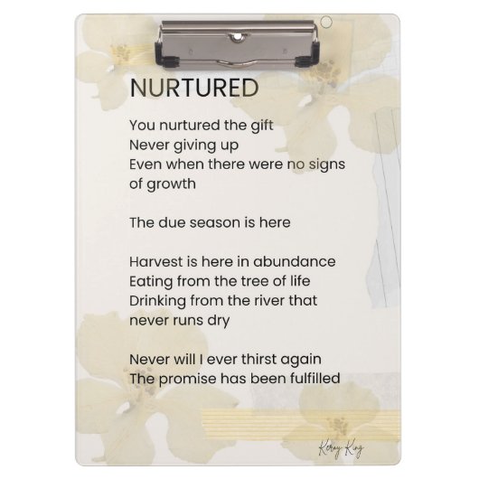 育てられた高揚勇気付けられる詩 クリップボード (正面)