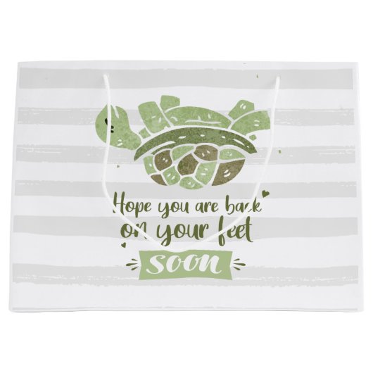 育てるのにかわいい亀の子の願い ラージペーパーバッグ (正面)