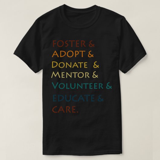 育て、採用し、寄付し、指導者とボランティア Tシャツ (デザイン正面)