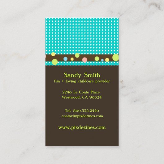 育スタイリッシュ児名刺 名刺 (裏面)