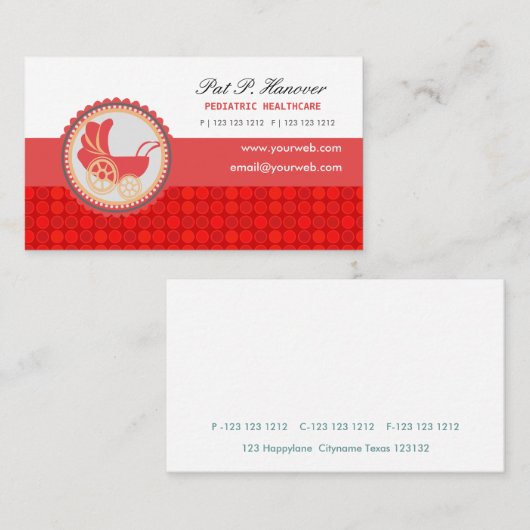 育児のかわいいヴィンテージの乳母車のカスタム 名刺 (正面/裏面)