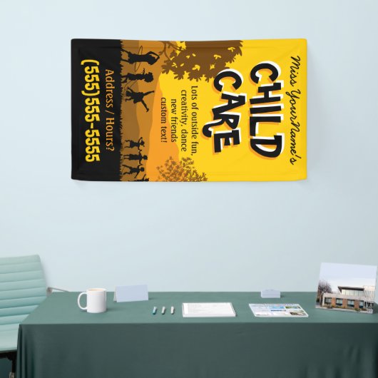 育児のデイケアのベビーシッターをするサマーキャンプの広告宣伝 横断幕 (トレードショー)