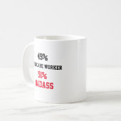 育児の労働者のバッジ コーヒーマグカップ (正面左)