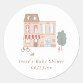 育児は村ぐるみ Boho ベビーシャワー お礼 ラウンドシール (正面)