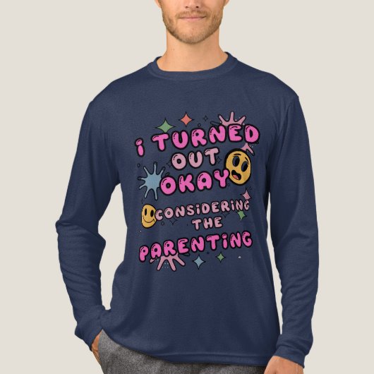 育児を考えると無事に分かった トライブレンドTシャツ (正面)