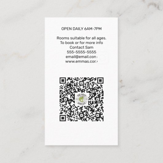 育児子供部屋保育園ベビー 名刺 (裏面)