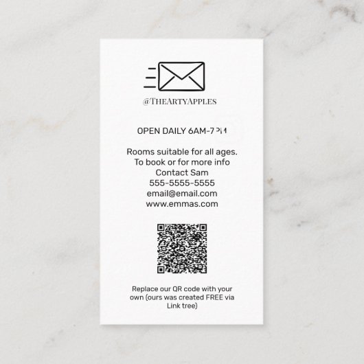 育児子供部屋保育園ベビー 名刺 (裏面)