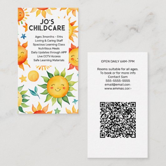 育児子供部屋保育園ベビー 名刺 (正面/裏面)