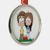 育児-サマーキャンプ-学校ビジネステーマ メタルオーナメント (右)