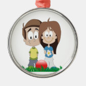 育児-サマーキャンプ-学校ビジネステーマ メタルオーナメント (正面)