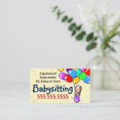 育児。 ベビーシッターをすること。 デイケアの広告宣伝カード 名刺 (スタンド正面)