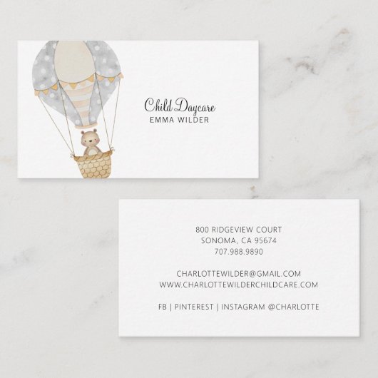 育児 名刺 (正面/裏面)