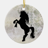 育成パーソナライズされたシルエット馬オーナメント セラミックオーナメント (正面)