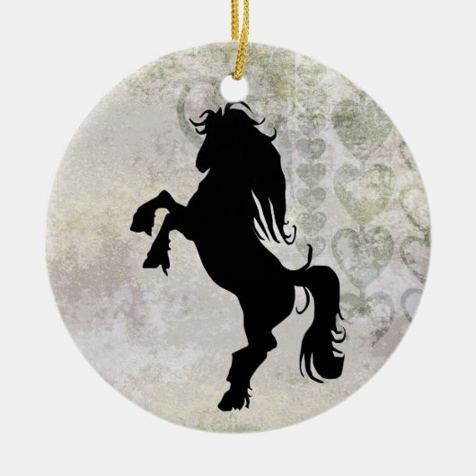 育成パーソナライズされたシルエット馬オーナメント セラミックオーナメント (正面)