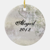 育成パーソナライズされたシルエット馬オーナメント セラミックオーナメント (裏面)