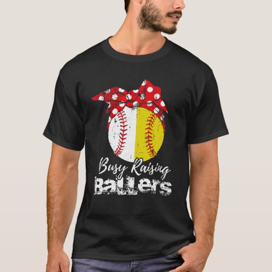 育成用忙し球団ソフトボール野球バンダナ Tシャツ (正面)