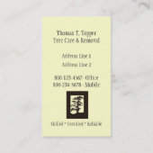 育樹専門家の木のトリマーの名刺 名刺 (裏面)