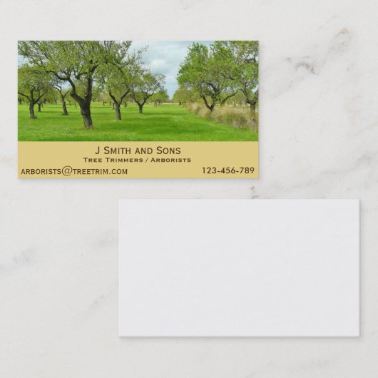育樹専門家の木のトリミングサービスモダンなデザイン 名刺 (正面/裏面)