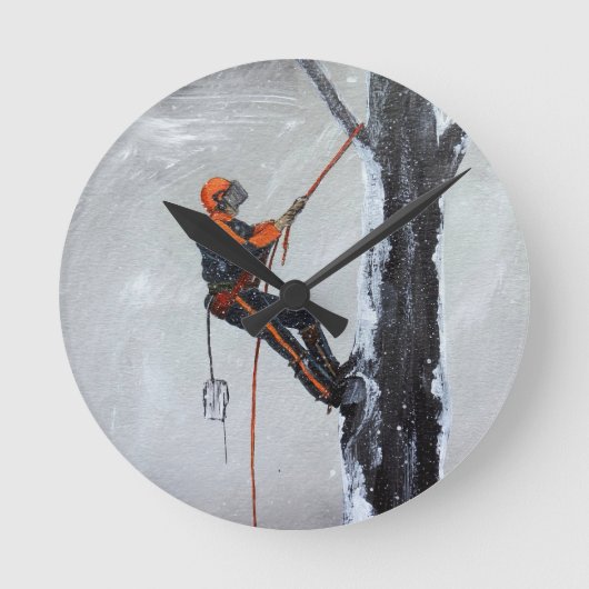 育樹専門家の長距離貨物輸送Husqvarna ラウンド壁時計 (正面)