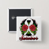 肺がんを克服したバラ入れ 缶バッジ (正面&裏面)