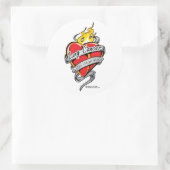 肺がんタトゥーハート ラウンドシール (バッグ)