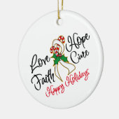 肺がんラブホープ休暇 セラミックオーナメント (左)