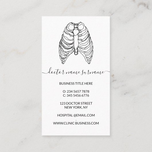 肺がん専門医 名刺 (裏面)