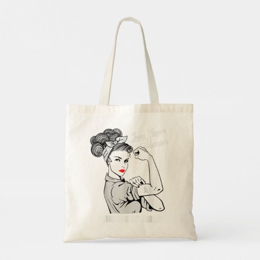 肺がん戦士の壊れないTシャツ認識度 トートバッグ (裏面)