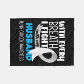 肺がん認識度と闘うたびに フリースブランケット (正面(横))