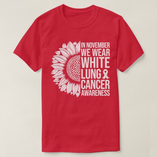 肺がん認識度ひまわり11月We We Tシャツ (デザイン正面)