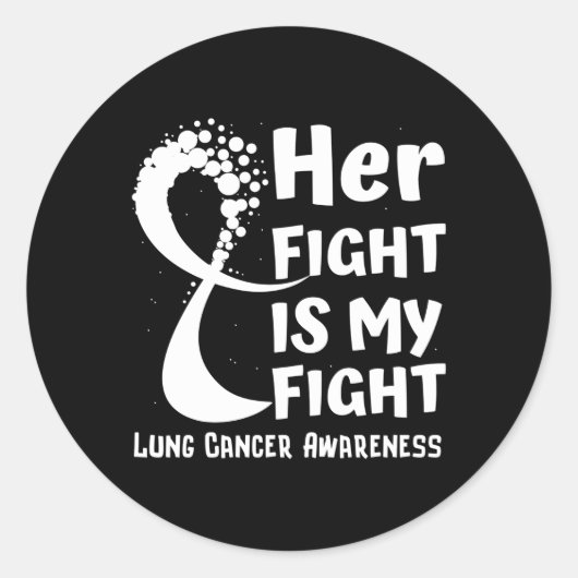 肺がん認識度リボンファミリーホワイトファイター ラウンドシール (正面)