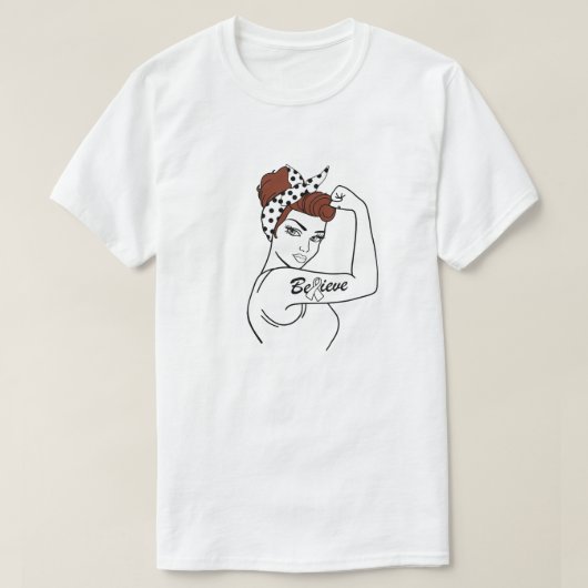 肺がん認識度士を支援信じする Tシャツ (デザイン正面)