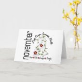 肺がん認識度月花リボン1 カード (黄色い花)