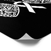 肺がん認識度白いリボン蝶の翼 ポスター (角)