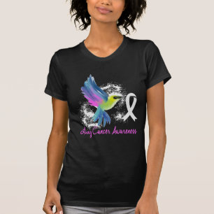 肺がん認識度真珠 Tシャツ