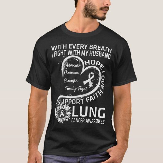 肺がん認識度贈与者肺がん Tシャツ (正面)
