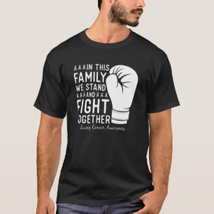 肺がん認識度闘家族支援ボクシング Tシャツ